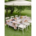 thumbnail image 4 of Outdoor Tablecloth with Umbrella Hole for Patio/Picnic/Party/Camping, Pink Spring Floral Waterproof Table Cloth Rectangle Table Cover Washable, Summer Botanical Vintage Birds (52"x 70"), 4 of 8