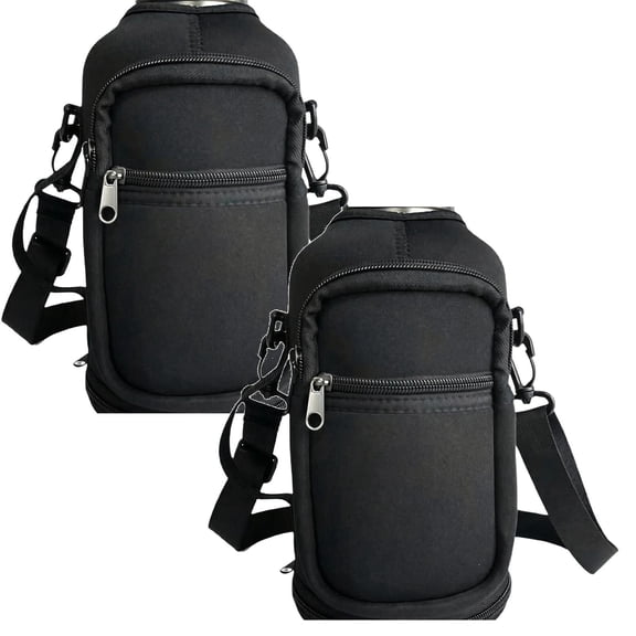2 Pack Bottle Cover for 64oz Flask, Large Capacity Insulated Cup Carrier Pouch with Strap, Half Gallon Jug Accessories for Outdoor Gym Travel