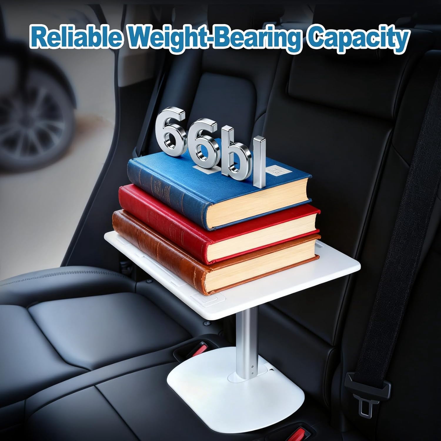 Car Desk for Laptop Passenger Seat- Adjustable Car Seat Tray Table for Work & Eating Universal Lap Desk for Front or Rear Seat
