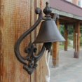 thumbnail image 4 of Campana de puerta de anillo de señal de bienvenida de hierro fundido rústico - Decoración antigua vintage decorativa para interior y exterior Jardín Patio Granja JAMW Sencillez, 4 of 5