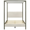 thumbnail image 5 of Monroe Upholstered Queen Canopy Platform Bed Vanilla and Black, 5 of 7