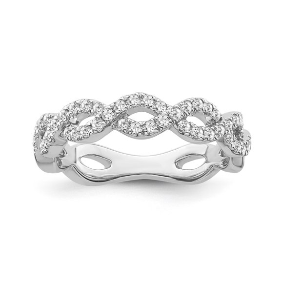 ARAIYA FINE JEWELRY Sterling Silver Diamond Infinity Band Ring (1/2 cttw, I-J Color, I2-I3 Clarity), Size 7
