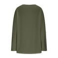 thumbnail image 5 of Hueook Womens Spring Tops Oversized Peplum Tops Women's Long Sleeve Top Temperament Splicing Fake Two-piece Long Sleeved T-shirt Fashionable Waist Cinching and Basic Shirt Army Green M, 5 of 7