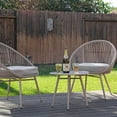 thumbnail image 2 of Home Aesthetics  3-Piece Patio Table Chairs Bistro Set, Grey, Outdoor All, 2 of 8