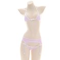 thumbnail image 1 of Bikini a rayas, estudiante femenina, ropa interior privada súper pequeña, estilo sexy, traje de tres puntos, 1 of 6