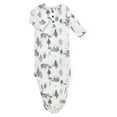 thumbnail image 6 of Baby Essentials Long Sleeve Knotted Patterned Sleeping Gown with Matching Night Cap for Newborn Infants 0 - 6 Months for Sleep, Cuddling, Swaddling and Lounge in Woodland Bears, 6 of 7