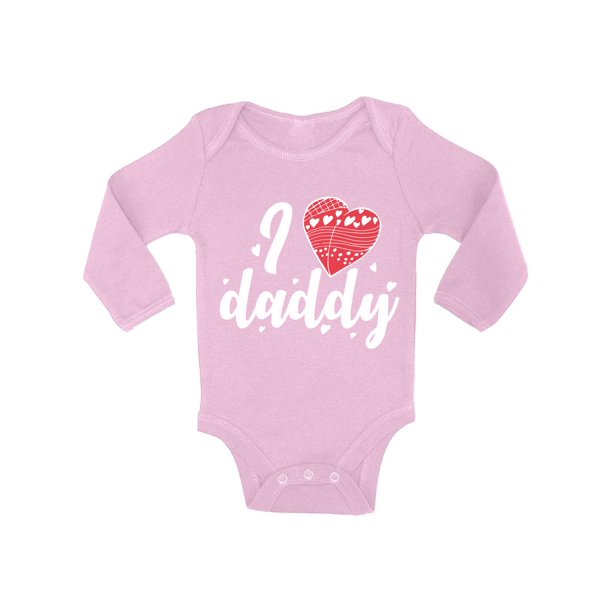 Awkward Styles Love Daddy Long Sleeve Baby Bodysuit Lovely Red Heart One Piece Babies Clothes I Love Daddy Baby Girl Clothing I Love Daddy Baby Boy Birthday Party Clothes Best Dad Ever
