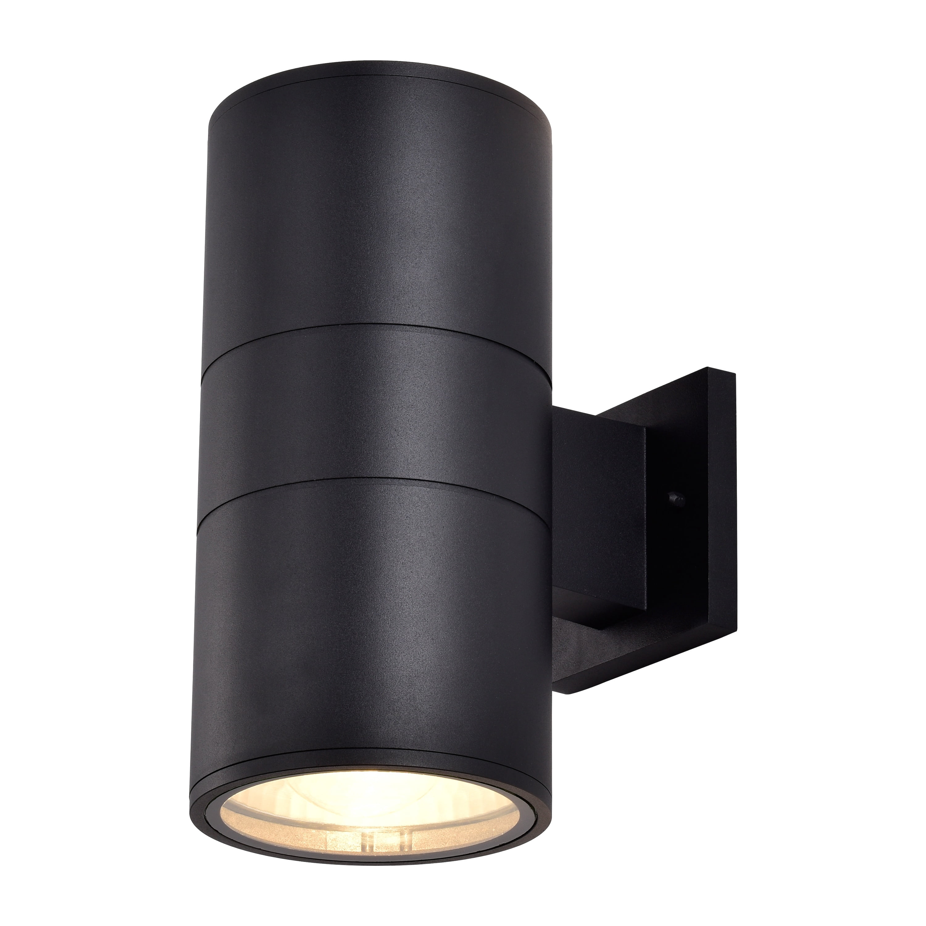 C Cattleya  2-Light Matte Black Cylinder Outdoor Wall Sconce - W 5-3/4" x E 8-1/2" x H 11-3/4"
