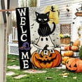 thumbnail image 6 of Halloween House Flag, Halloween Decor Ghost Cat Boo Flag 28x40 Double Sided Holiday, Halloween Flags Pumpkin Signs Home Decorations Rustic Welcome Outdoor Decorative Farmhouse, 6 of 6