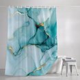 thumbnail image 3 of Turquoise Marble Shower Curtains for Bathroom, Abstract Modern Art Marble Crack Waterproof Fabric Shower Curtain, Decorative Bathroom Curtain for Bathtub, 72"x84" , No Hooks Included, 3 of 9