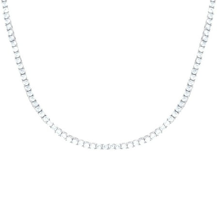 925 Sterling Silver Mens Womens Unisex 3mm 28 Inch Cubic Zirconia Tennis Chain Necklace for Men