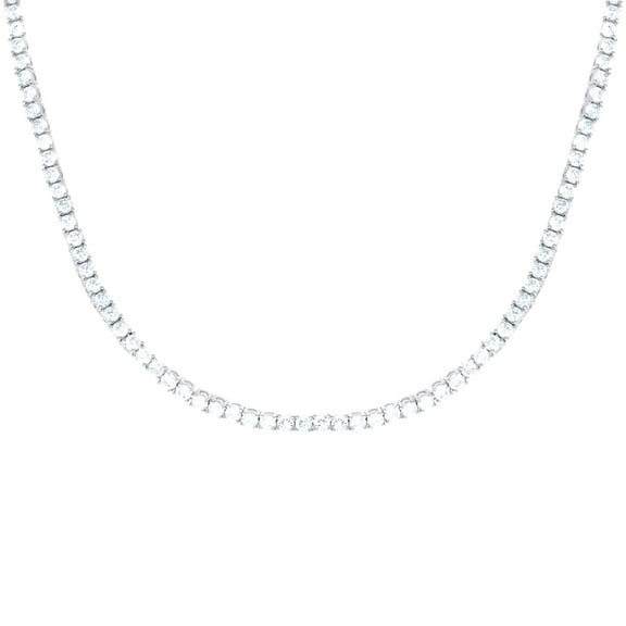 925 Sterling Silver Mens Womens Unisex 3mm 28 Inch Cubic Zirconia Tennis Chain Necklace for Men