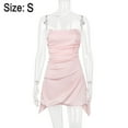 thumbnail image 2 of Mini vestido de tubo sin mangas de corte bajo rosa para mujer, vestido corto ajustado con hombros descubiertos, vestido de fiesta de noche, S, 2 of 7