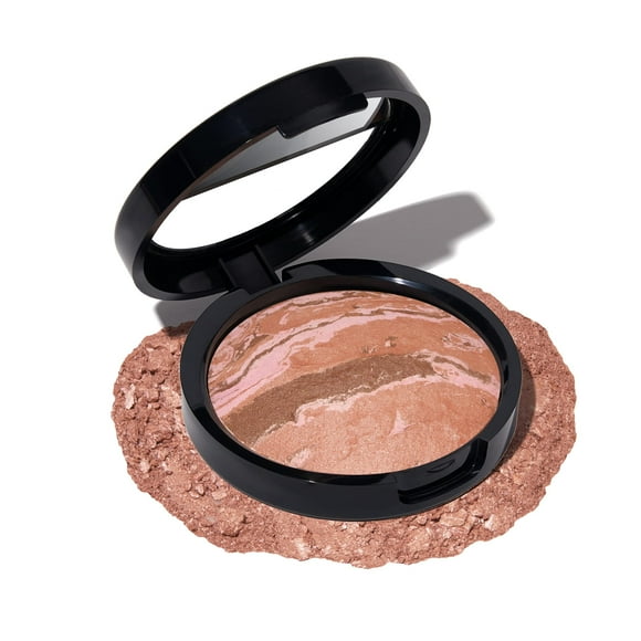 Laura Geller New York Baked Blush-N-Bronze Rubor bronceador esculpido 2 en 1 marmolado - Bronce jengibre - Contorno del rostro con un rubor radiante