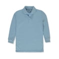 thumbnail image 2 of Galaxy Uniform Boys' Long-Sleeved Pique Polo Shirt - blue, 10 (Big Boys), 2 of 2