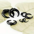 thumbnail image 3 of Acrylic Bull Horn Tapers Septum  Ear Plugs with 2 Black O-Rings, 3 of 11