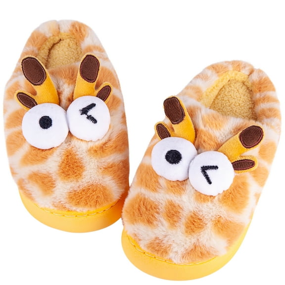 Women's Cozy Plush Giraffe Slippers with Big Eyes and Long Neck for Home Comfort