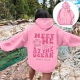 thumbnail image 2 of felwors Preppy Hoodie Oversized Sweatshirt for Women Letter Graphic Long Sleeve Drawstring Pullover Y2k Hoodies Pink, L, 2 of 6