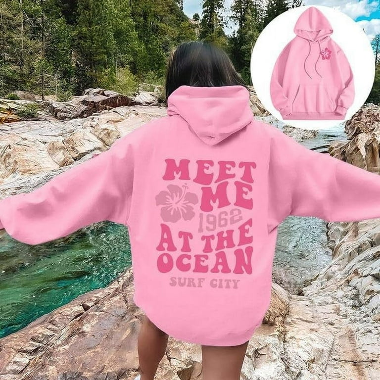 Pink oversized hoodie women's sale