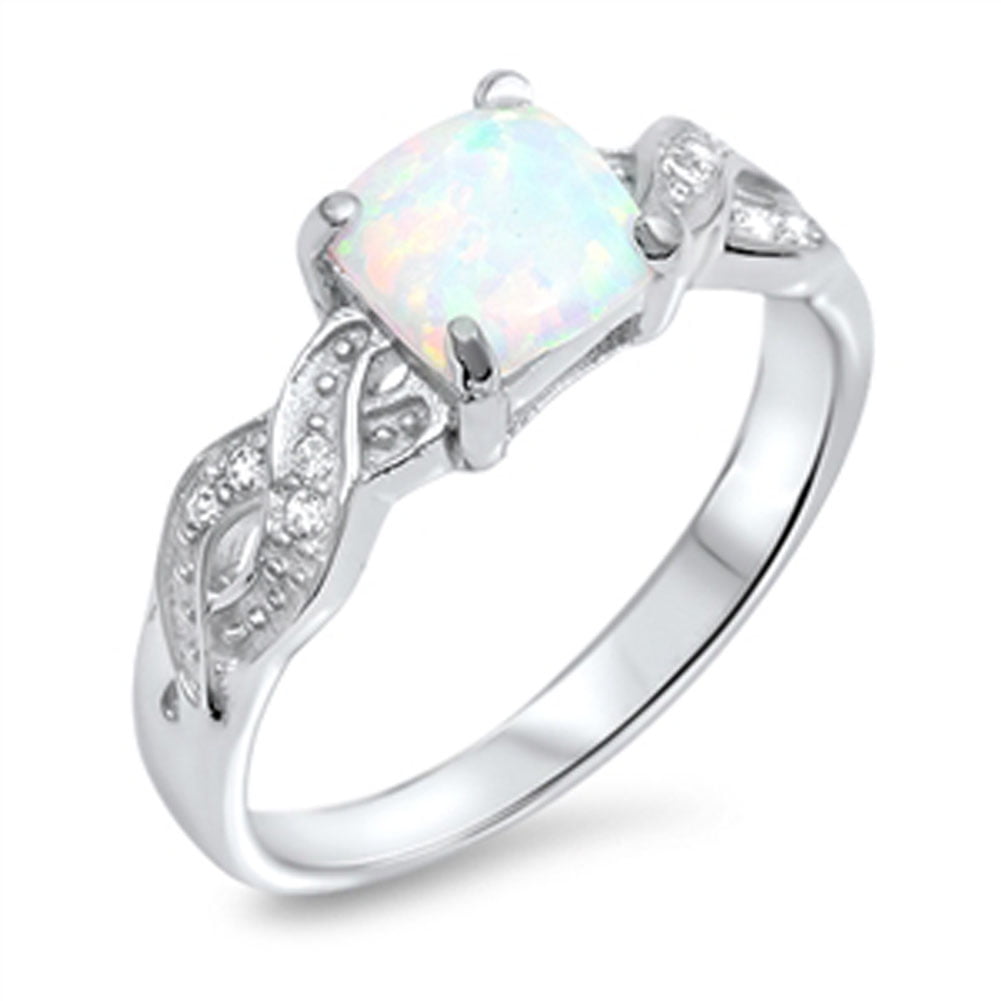 SOLID 925 Sterling Silver Natural AAA OPAL 3 stone Womens Ring sizes 4-12