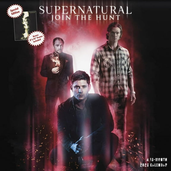 Trends International, Supernatural Exclusive with Bonus Print 2026 Wall Calendar, 12'' X 12'', 16-Month Calendar with Stapled Binding