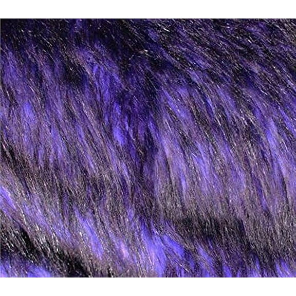 Faux Fake Animal Fur Fabric Long Pile Alaskan Huskies Purple / 58" Wide/Sold by The Yard