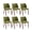 Green, variant on COZONY Dining Chair Set of 6, Upholstered Linen Dining Chairs with Wood Legs & Wing Backrest, for Dining Room or Living Room, Green