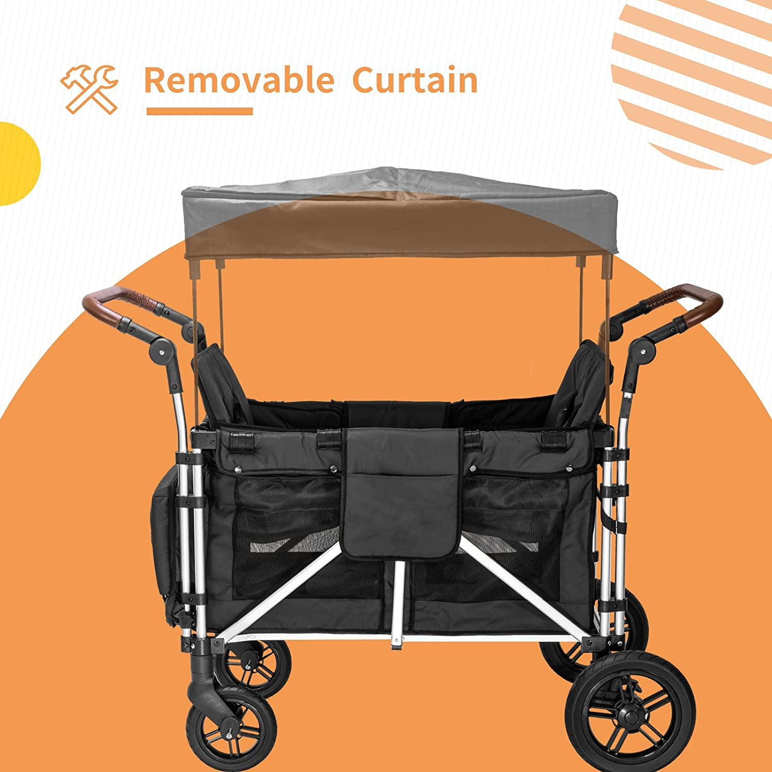 Linor Poussette Wagon pour 2 Enfants, Wagon Cart Rwanda