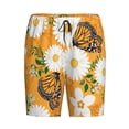 thumbnail image 3 of Picia White Floral and Butterflies Pajama Shorts for Men, Men's Pajama Bottoms, Sleepwear,Short Pajama Pants-Small, 3 of 9