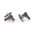 thumbnail image 1 of Gemelos de cobre bañado en bronce negro con forma de pistola para hombre, 1 of 3