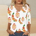 thumbnail image 2 of BangWanChi 3/4 Length Sleeve Womens Tops Women's Fashion Tees Casual Crewneck 3/4 Sleeve Loose T Shirt Ladies Tops Blouses Shirts, 2 of 5
