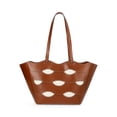 thumbnail image 3 of Free Assembly Women's Allegra Faux Leather Cut Out Tote Handbag, Cognac/Cream, 3 of 7