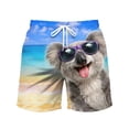 thumbnail image 4 of Telankuip 2026 Summer Funny 3D Animal Graphic Printed Swim Trunk Loose Drawstring Elastic Waisted Beach Shorts with Pockets Lightweight Comfy Holiday Short Pants 10-Sky Blue XXXL, 4 of 4