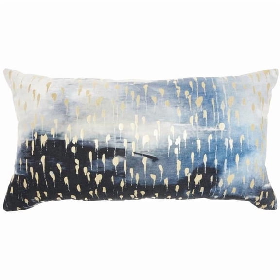 14 x 26 in. Blue Abstract Lumbar Pillow