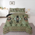 thumbnail image 3 of Manfei Bohemian Hippie Aztec Bedding Comforter Set for Adult, Rustic Farmhouse Cactus Twin Comforter Sets, Green Southwestern Style Reversible Bedding Set, Lightweight Room Decor, 2pcs, 3 of 8