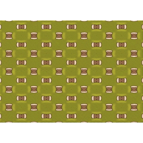Ahgly Company Indoor Rectangle Patterned Dark Yellow Green Area Rugs, 8' x 12'
