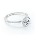 thumbnail image 3 of JeenMata 1.25 Carat Round Cut Engagement Ring Halo Pave in 18K White Gold Plating over Silver, 3 of 7