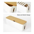 thumbnail image 5 of Caja organizadora de cables WEIHJMXG blanca con tablero de bambú, 5 of 5