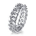 thumbnail image 5 of Anillo de cadena de acero inoxidable color acero dorado tendencia de moda femenina personalidad joyería de acero de titanio, 5 of 5