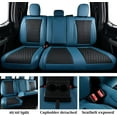 thumbnail image 3 of Coverado Custom Seat Covers Full Set Waterproof Faux Leather Seat Protectors, Fit For 2015-2023 F150, 2017-2023 F250 F350 Crew Cab, Blue, 3 of 8