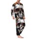 thumbnail image 2 of Balery Flower Horn Skull A Pijama para Hombre de Dos Piezas con Manga Larga, Conjunto de Dormir y Descanso Suave con Bolsillos-Large, 2 of 7