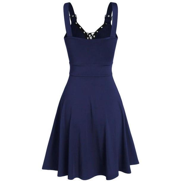 Goth Dress Women's Fashion Dresses Gothic Prom Dresses Slim Irregular  Cocktail Dresses Strappy Corset Lace Dresses - Walmart Business Supplies