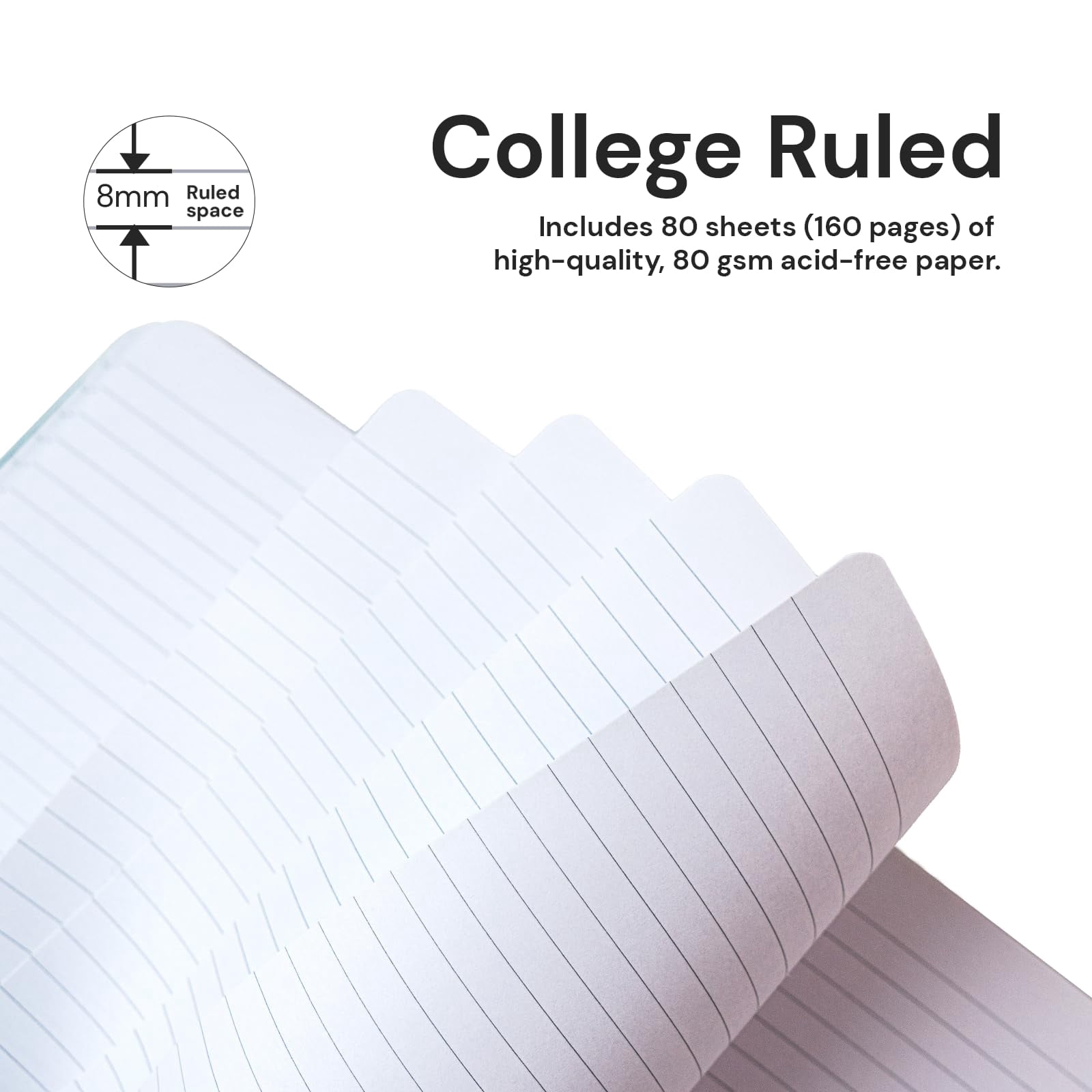 A4 Lined Journal Notebook  8mm Ruled Notepad Journaling For Writing Work School Travel And Note Taking Hardcover 160 Pages (80 Sheets) 8.27 X 11.6 Inches Multicolored