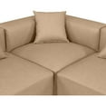 thumbnail image 6 of Meridian Furniture Cube Tan Vegan Leather 7-Pc. U-Shaped Modular Sectional, 6 of 10
