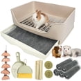 thumbnail image 1 of RUBYHOME Caja de arena extragrande para conejos 43 x 30 x 16 cm, 1 of 8