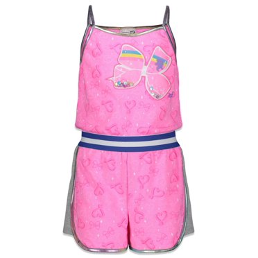 Jojo Siwa Girls French Terry Cosplay Hooded Romper, Sizes 4-18