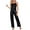 Black, variant on Chbgutlmr 2 Piece Womens Pajama Sets Satin Scoop Neck Sleeveless Tops Straight Leg Elastic Pants Homewear Outfits