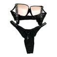 thumbnail image 2 of Victoria's Secret Very Sexy Shine Strap Butterfly Rhinestone Push-Up Bra with Shine Thong Panty Set Black 36D/Large Panty NWT, 2 of 4