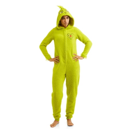 Grinch Women's and Women's Plus Sleepwear Adult Costume Union Suit