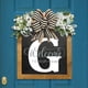 thumbnail image 1 of Señal De Bienvenida De Guirnalda Placa decorativa para puerta con 26 letras, adornos de madera para jardín, señal de bienvenida para puerta (G), 1 of 6